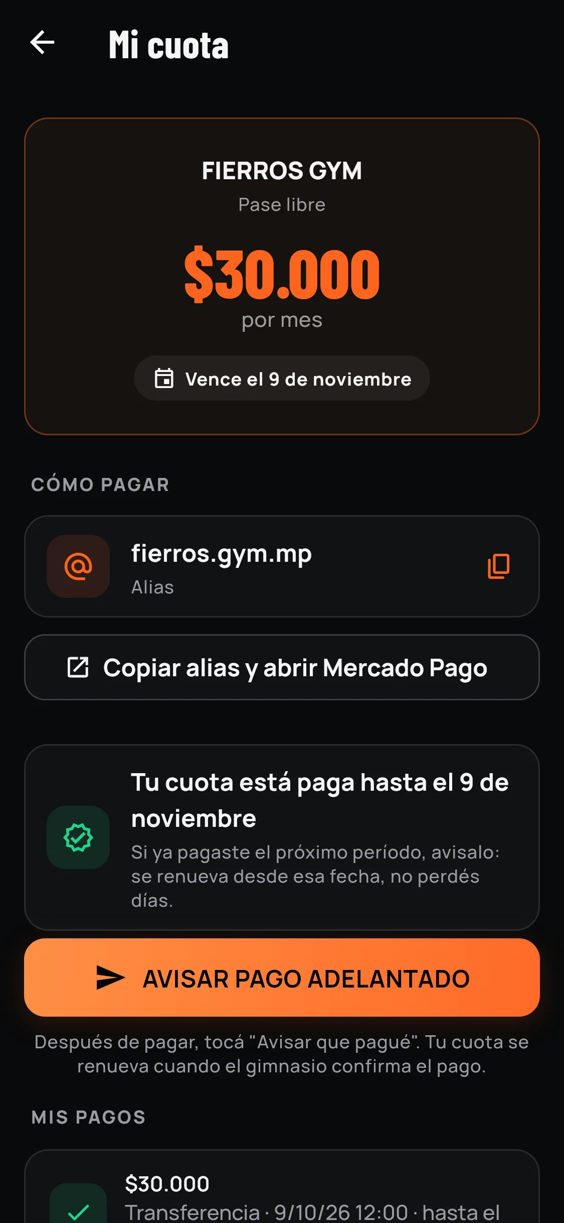 Cuota del alumno