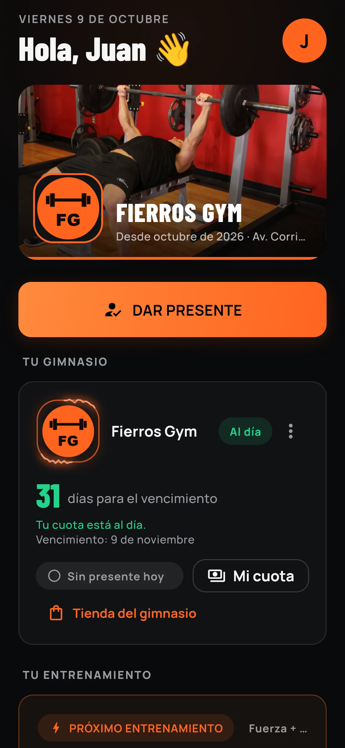 Inicio del alumno